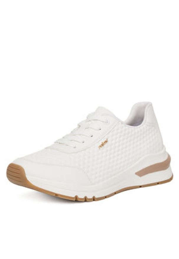 Rieker Sneakersy M6608-80 Biały. Kolor: biały. Materiał: skóra