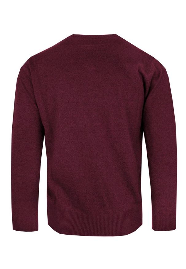 Sweter Męski Wełniany - Dekolt w Serek - Pako Jeans - Bordowy. Okazja: na spotkanie biznesowe, do pracy. Typ kołnierza: dekolt w serek. Kolor: czerwony. Materiał: akryl, wełna. Styl: biznesowy, klasyczny