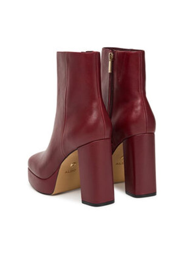 Aldo Botki Vaylen 14055286 Bordowy. Kolor: czerwony. Materiał: skóra