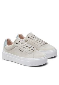 Calvin Klein Sneakersy Flatform Cup Lace Up W/Ml HW0HW02282 Beżowy. Kolor: beżowy. Materiał: skóra, zamsz