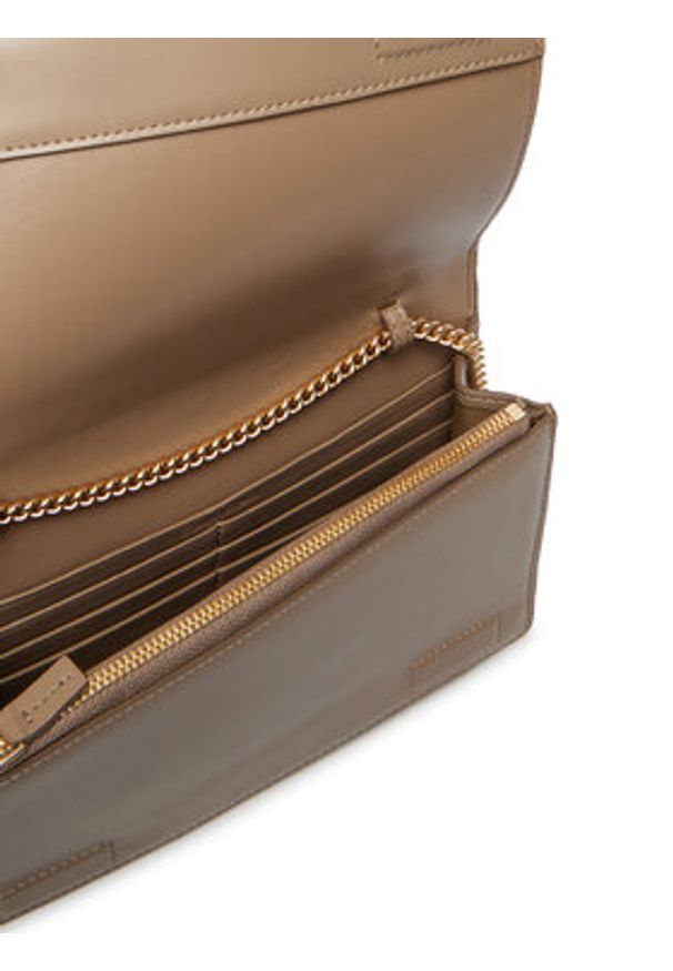 Calvin Klein Torebka Ck Wallet On Chain LV04F3319G Beżowy. Kolor: beżowy. Materiał: skórzane
