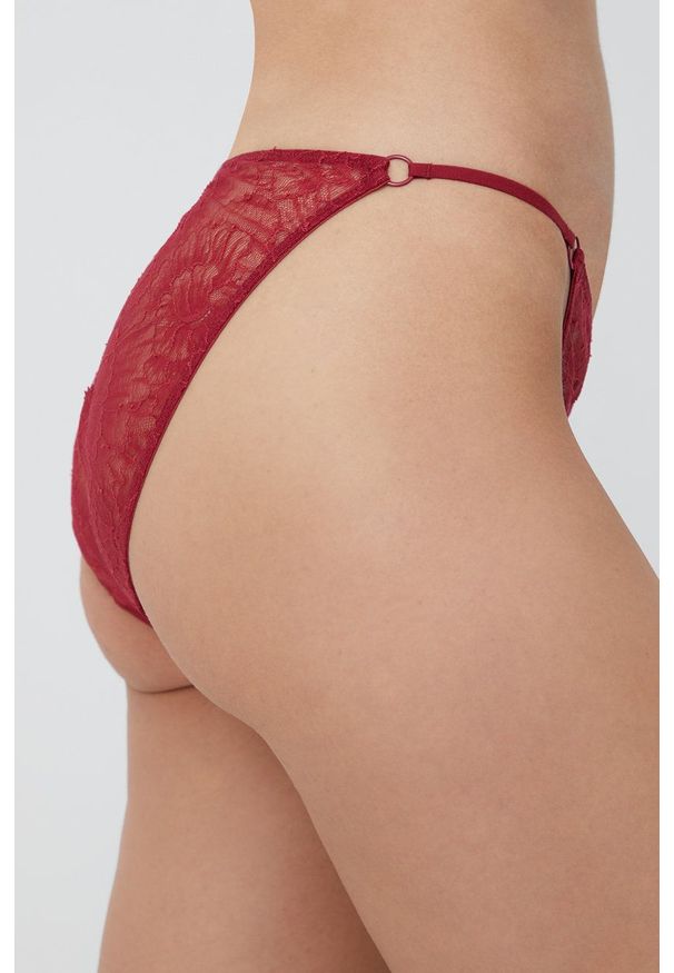 Calvin Klein Underwear figi kolor czarny transparentne. Kolor: czerwony. Materiał: materiał, dzianina. Wzór: gładki