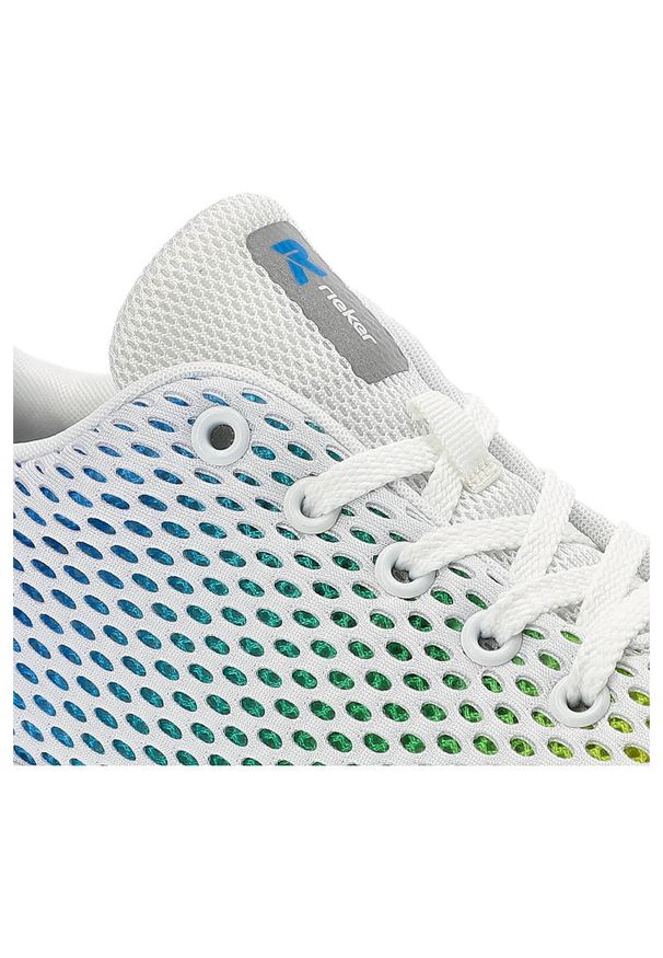 Kolorowe Sneakersy Rieker Wygodne Buty Damskie. Kolor: biały. Materiał: materiał. Szerokość cholewki: normalna. Wzór: kolorowy