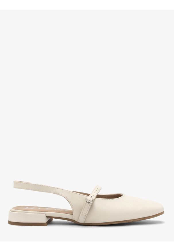 Ryłko - Kremowe czółenka slingback AUDREY. Zapięcie: pasek. Kolor: kremowy. Materiał: skóra. Obcas: na obcasie. Styl: elegancki, street