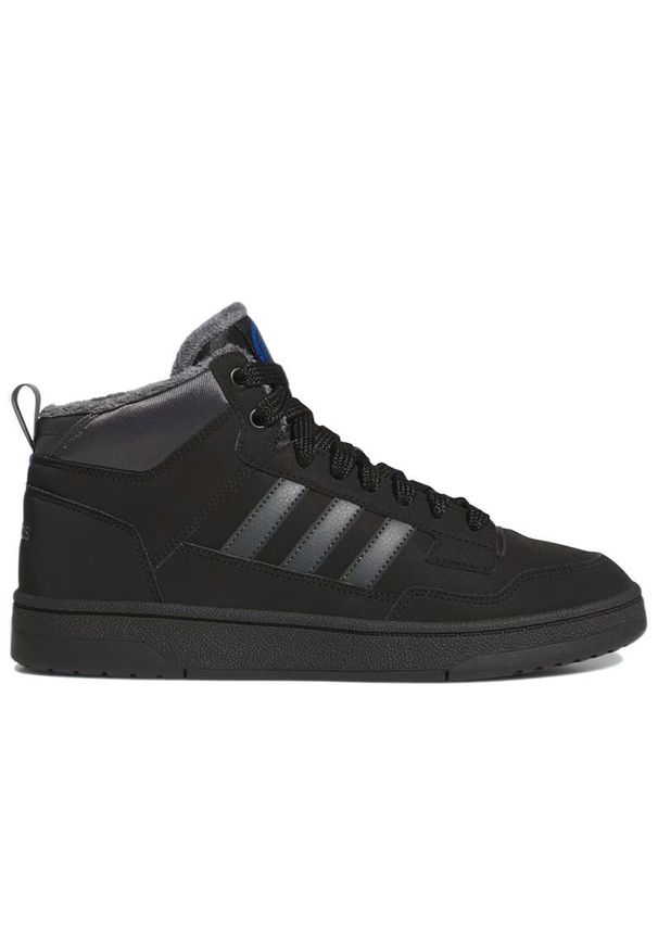 Adidas - Buty męskie adidas Sportswear Rapid Court Mid Winterized JR0170 - czarne. Kolor: czarny. Materiał: skóra, futro, materiał, syntetyk, guma. Szerokość cholewki: normalna. Sezon: zima