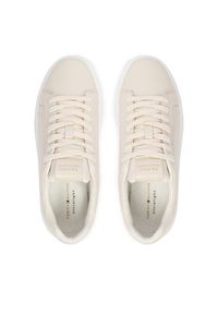 TOMMY HILFIGER - Tommy Hilfiger Sneakersy Icon Court Light Weight Shinny FW0FW08949 Écru. Kolor: kremowy. Materiał: skóra #4