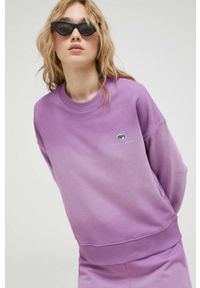 Chiara Ferragni bluza bawełniana damska kolor fioletowy gładka. Kolor: fioletowy. Materiał: bawełna. Wzór: gładki #1