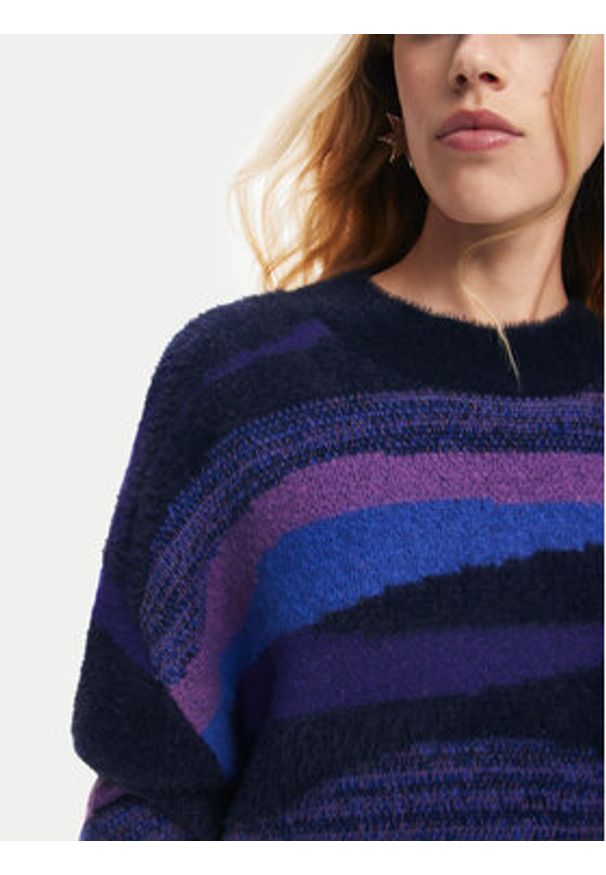 Desigual Sweter Bristol 24WWJF71 Granatowy Regular Fit. Kolor: niebieski. Materiał: syntetyk
