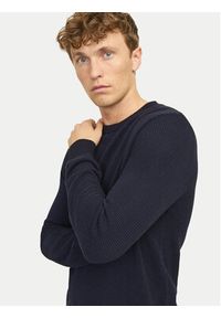 Jack & Jones - Jack&Jones Sweter Globe 12258139 Granatowy Regular Fit. Kolor: niebieski. Materiał: bawełna #7