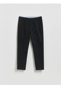 Reserved - Spodnie chino slim fit - czarny. Kolor: czarny. Materiał: tkanina, bawełna
