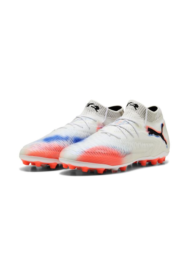Puma - Buty piłkarskie unisex FUTURE 8 ULTIMATE MG PUMA White Black Glowing Red. Kolor: czerwony, biały, wielokolorowy, czarny. Sport: piłka nożna