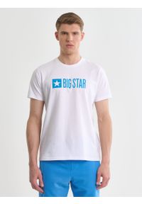 Big-Star - Koszulka męska bawełniana z logo BIG STAR biała Flynn 101. Okazja: na co dzień. Kolor: biały. Materiał: bawełna. Wzór: nadruk. Styl: klasyczny, casual, elegancki #6