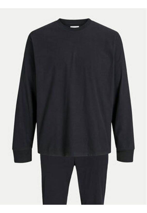 Jack & Jones - Jack&Jones Piżama Solid 12268536 Czarny Loose Fit. Kolor: czarny. Materiał: syntetyk