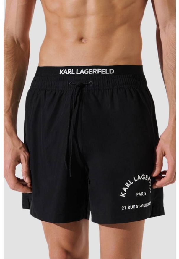 Karl Lagerfeld - KARL LAGERFELD Czarne kąpielówki męskie RSG. Kolor: czarny