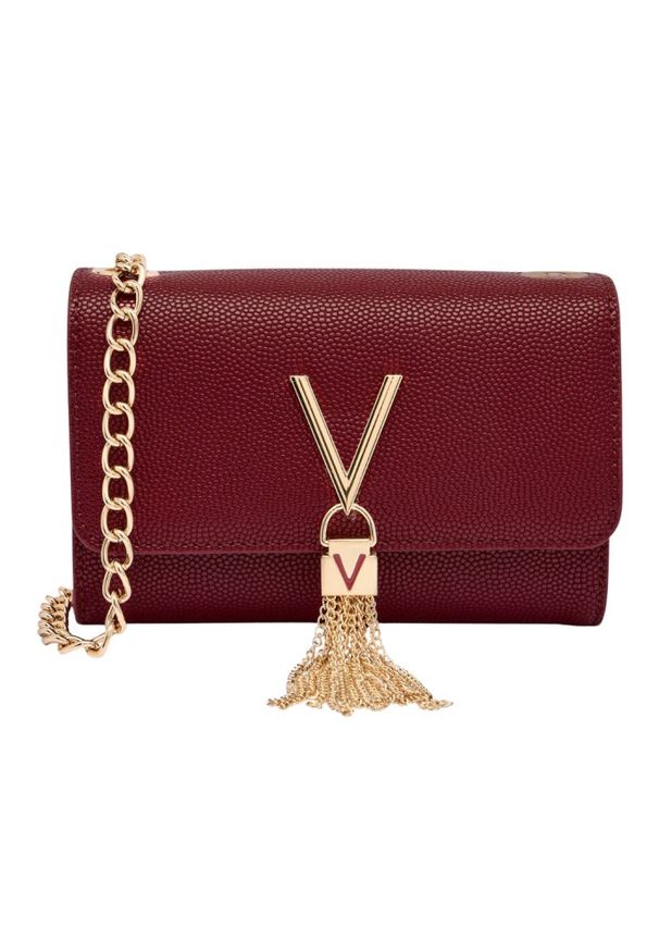 Valentino by Mario Valentino - VALENTINO Bordowa kopertówka Divina. Kolor: czerwony. Wzór: aplikacja. Materiał: zdobione. Styl: elegancki