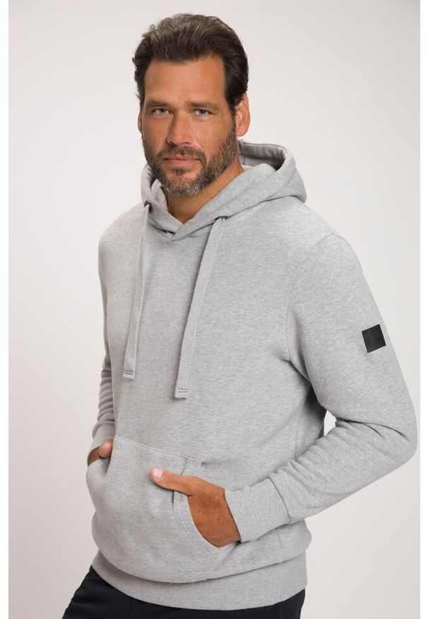 JAY-PI - Męska Bluza z kapturem odzież domowa kaptur kieszeń kangurka do roz. 8XL. Typ kołnierza: kaptur. Kolekcja: plus size. Kolor: szary. Materiał: wiskoza, materiał, bawełna