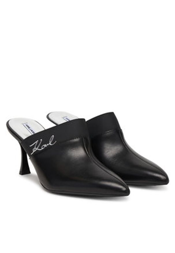 Karl Lagerfeld - KARL LAGERFELD Klapki Sienna KL32701 Czarny. Kolor: czarny. Materiał: skóra