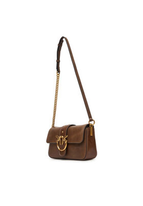 Pinko - PINKO Torebka Love One Mini Slouchy Fl PE 25 PLTT 104340 A2C2 Brązowy. Kolor: brązowy. Materiał: skórzane