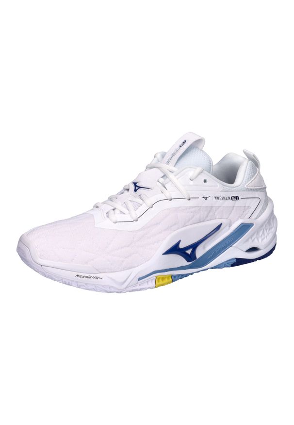 Buty halowe Mizuno Wave Stealth Neo. Kolor: wielokolorowy, niebieski, biały. Model: Mizuno Wave. Sport: piłka ręczna