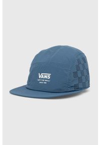 Vans czapka z daszkiem kolor niebieski z nadrukiem. Kolor: niebieski. Wzór: nadruk #1