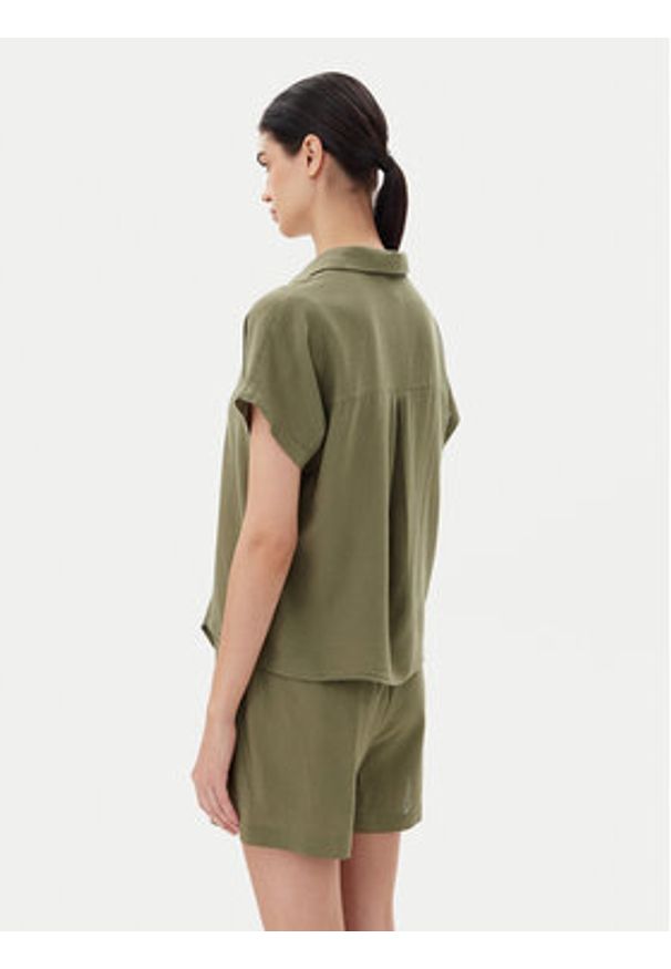 Vero Moda Koszula Thea 10333794 Zielony Loose Fit. Kolor: zielony. Materiał: wiskoza, len