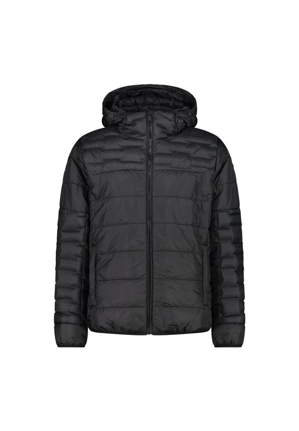 Kurtka puchowa z kapturem z poliestru CMP. Typ kołnierza: kaptur. Kolor: czarny. Materiał: poliester, puch