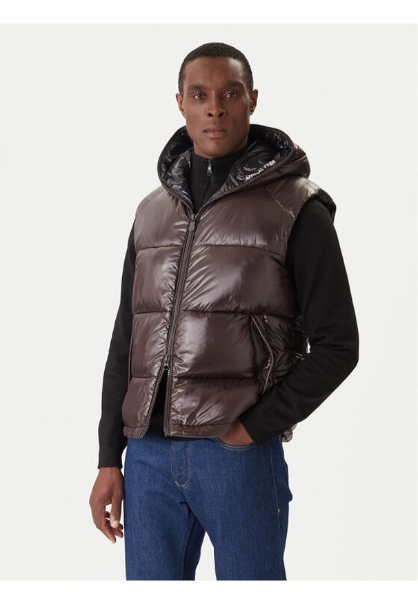 Save The Duck Kamizelka D80296M LOVE21 Brązowy Regular Fit. Kolor: brązowy. Materiał: syntetyk