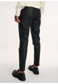 Ochnik - Czarne spodnie skórzane damskie. Okazja: na co dzień. Kolor: czarny. Materiał: skóra. Styl: casual #3