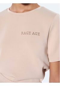 Rage Age T-Shirt Monaco Beżowy Relaxed Fit. Kolor: beżowy. Materiał: syntetyk