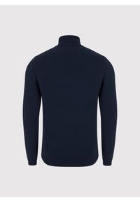 Pako Lorente - PAKO LORENTE - Granatowy gładki golf męski. Typ kołnierza: golf. Kolor: beżowy, niebieski. Materiał: elastan, poliamid, bawełna. Wzór: gładki. Sezon: jesień #9