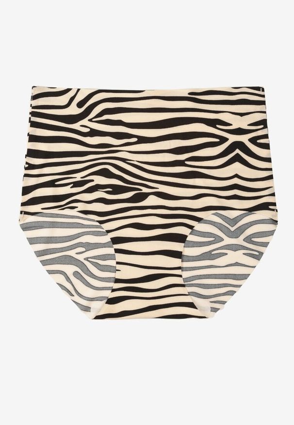 Renee - Beżowo-Czarne Bezszwowe Majtki Figi High Waist Dolevia. Stan: podwyższony. Kolor: beżowy. Materiał: jeans