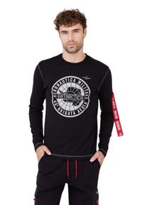 Aeronautica Militare - AERONAUTICA MILITARE Czarny męski bawełniany longsleeve, Rozmiar M. Kolor: czarny. Materiał: bawełna. Długość rękawa: długi rękaw #4
