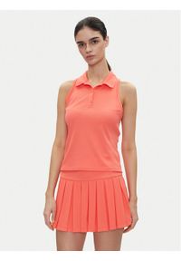 DKNY Sport Polo DP5T1185 Koralowy Regular Fit. Typ kołnierza: polo. Kolor: pomarańczowy. Materiał: syntetyk. Styl: sportowy