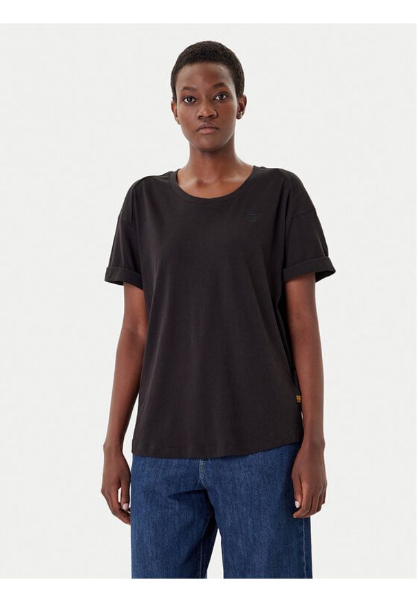 G-Star RAW - G-Star Raw T-Shirt Rolled Up D24524-4107 Czarny Loose Fit. Kolor: czarny. Materiał: bawełna