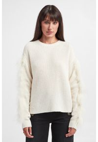 Twinset Milano - Sweter damski z piórami TWINSET