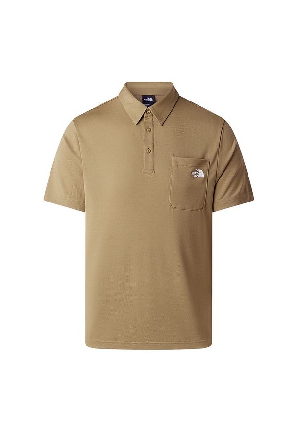 Koszulka męska The North Face New Tanken 0A8CRU2EL1 - beżowa. Typ kołnierza: polo. Kolor: beżowy. Materiał: materiał, poliester
