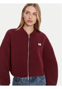 Calvin Klein Jeans Kurtka bomber LV047C524G Bordowy Oversize. Kolor: czerwony. Materiał: syntetyk #3