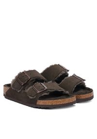 Birkenstock Klapki Arizona Shearling 1020528 Brązowy. Kolor: brązowy. Materiał: zamsz, skóra #3