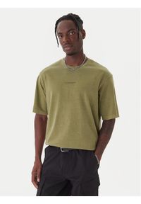 G-Star RAW - G-Star Raw T-Shirt Overdyed D24780-C756 Zielony Boxy Fit. Kolor: zielony. Materiał: bawełna