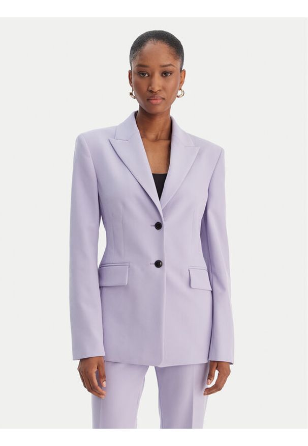 Hugo - HUGO Marynarka Asmalla-1 50533901 Granatowy Slim Fit. Kolor: niebieski. Materiał: syntetyk