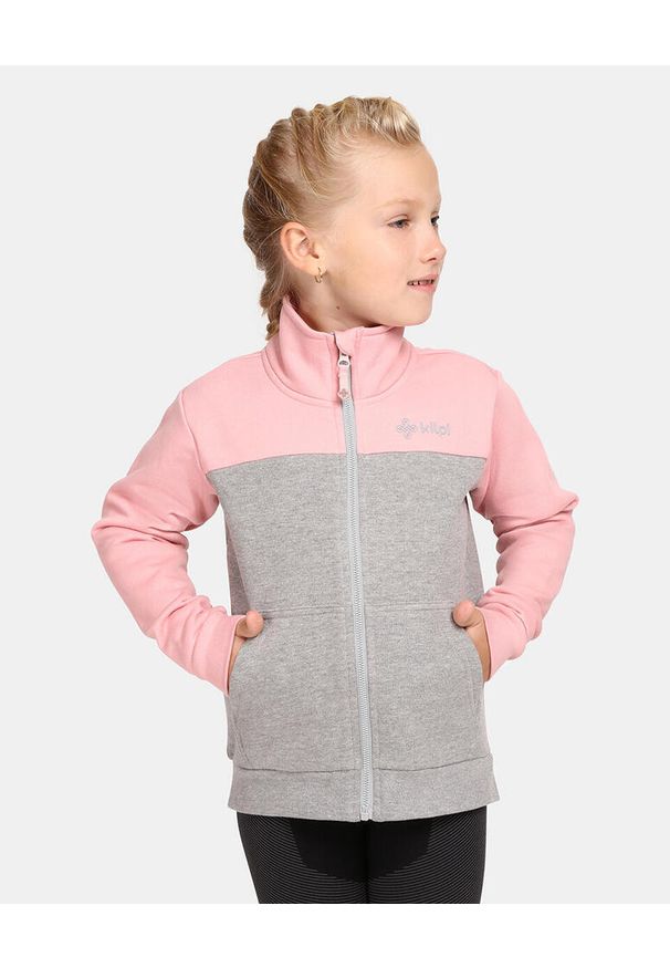 Kilpi - Bawełniana bluza dziewczęca KILPI HALI-JG. Kolor: różowy. Materiał: bawełna