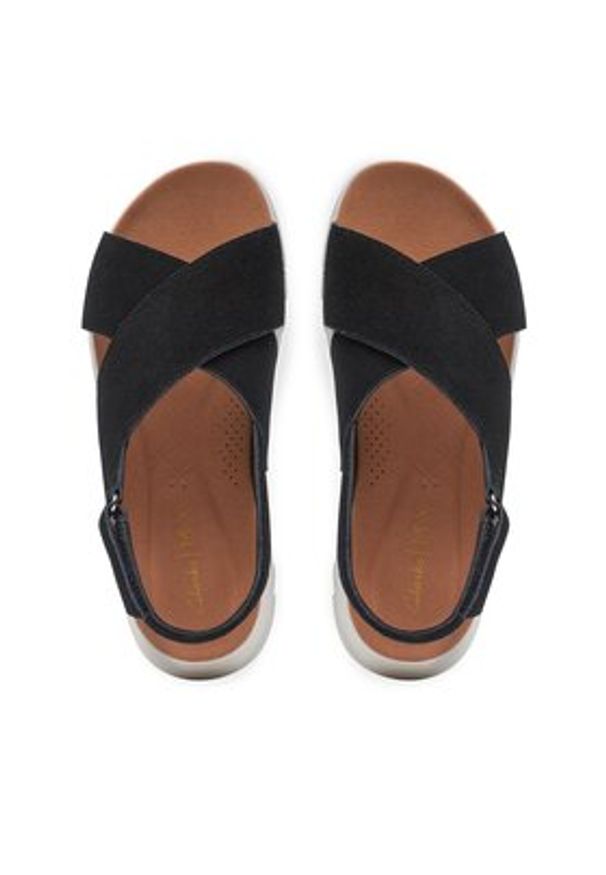 Clarks Sandały DashLite Wish 26171948 Czarny. Kolor: czarny. Materiał: skóra, zamsz
