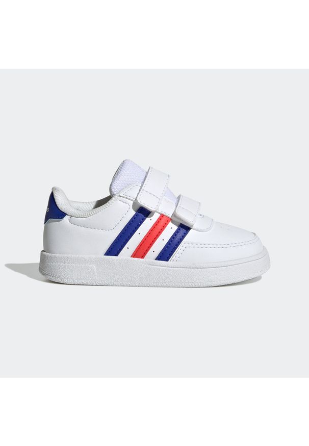 Adidas - Buty sportowe dla dzieci ADIDAS Breaknet. Zapięcie: rzepy. Kolor: biały, niebieski, czerwony, wielokolorowy. Materiał: kauczuk. Sport: turystyka piesza