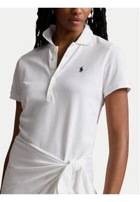 Polo Ralph Lauren Sukienka codzienna 211935605001 Biały Slim Fit. Okazja: na co dzień. Typ kołnierza: polo. Kolor: biały. Materiał: bawełna. Typ sukienki: proste. Styl: casual #3