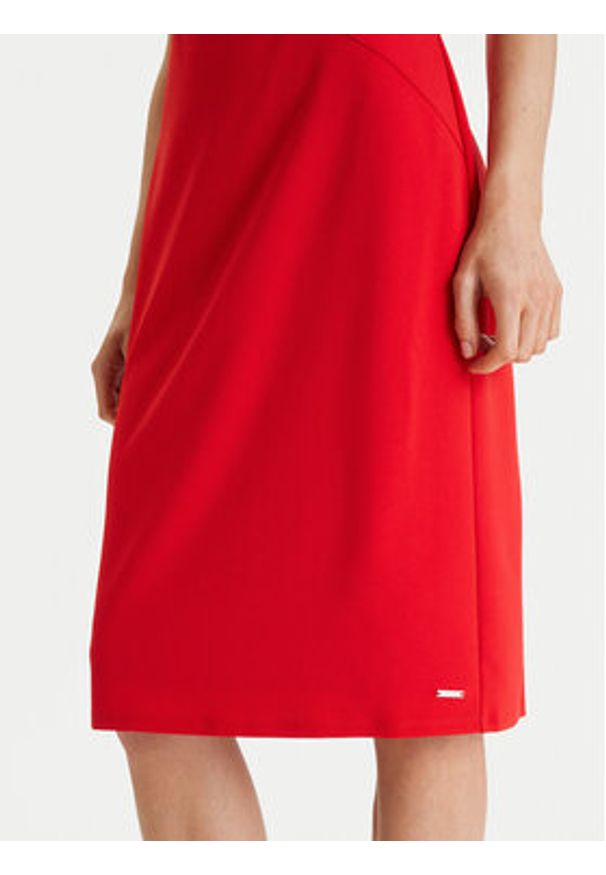 Calvin Klein Sukienka koktajlowa LV044E048G Czerwony Slim Fit. Kolor: czerwony. Materiał: syntetyk. Styl: wizytowy