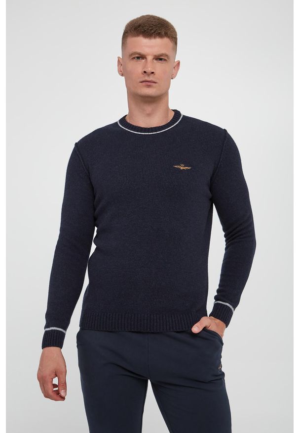 Aeronautica Militare - Sweter męski wełniany AERONAUTICA MILITARE. Materiał: wełna