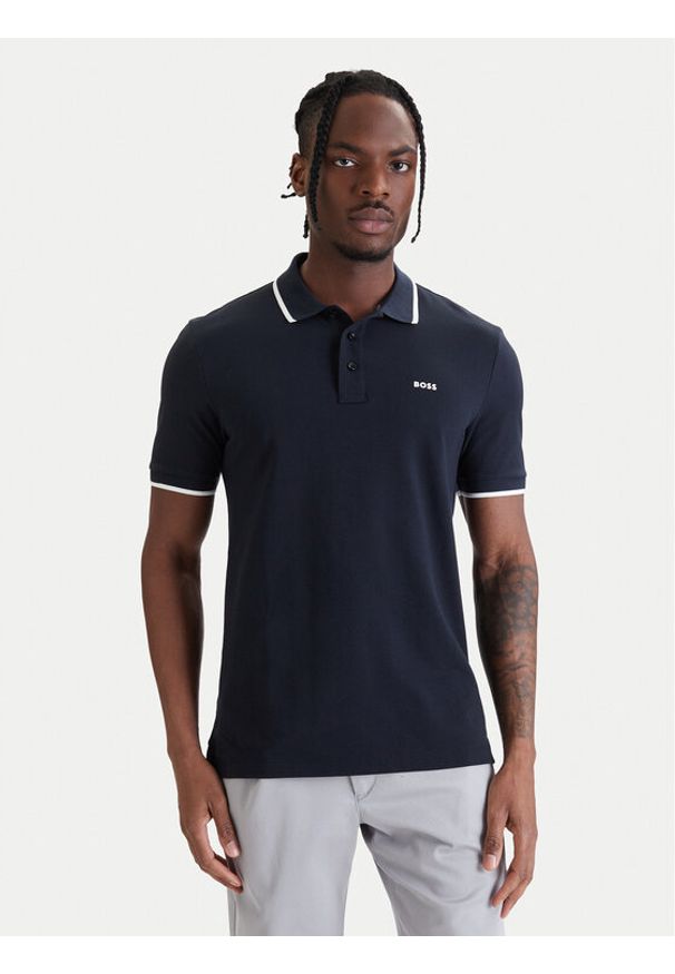 BOSS Polo Parlay 190 50494697 Granatowy Regular Fit. Typ kołnierza: polo. Kolor: niebieski. Materiał: bawełna