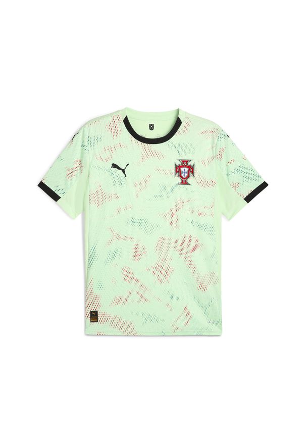 Puma - Męska wyjazdowa koszulka drużyny kobiet Portugalia 2025 PUMA. Kolor: czarny, zielony, wielokolorowy. Sport: piłka nożna