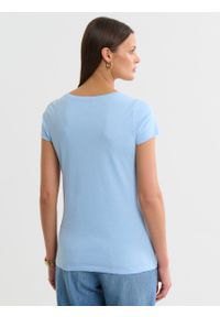 Big-Star - Koszulka damska z nadrukiem na piersi błękitna Nika 416. Kolor: niebieski. Materiał: bawełna, tkanina. Wzór: nadruk. Sezon: wiosna, lato #6