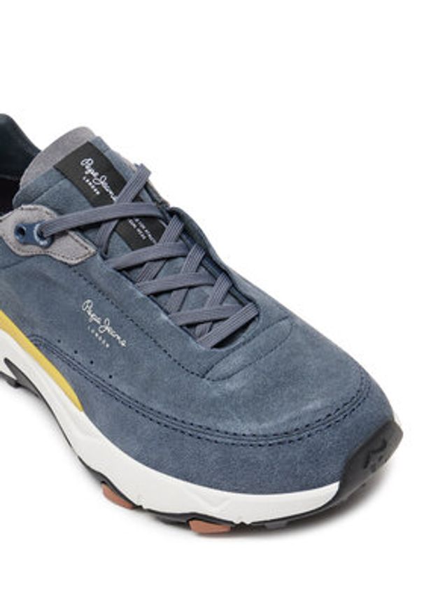 Pepe Jeans Sneakersy PMS60022 Granatowy. Kolor: niebieski. Materiał: skóra, zamsz